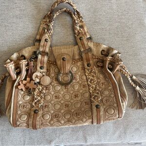 Elegant Tan Braided Women's Bag